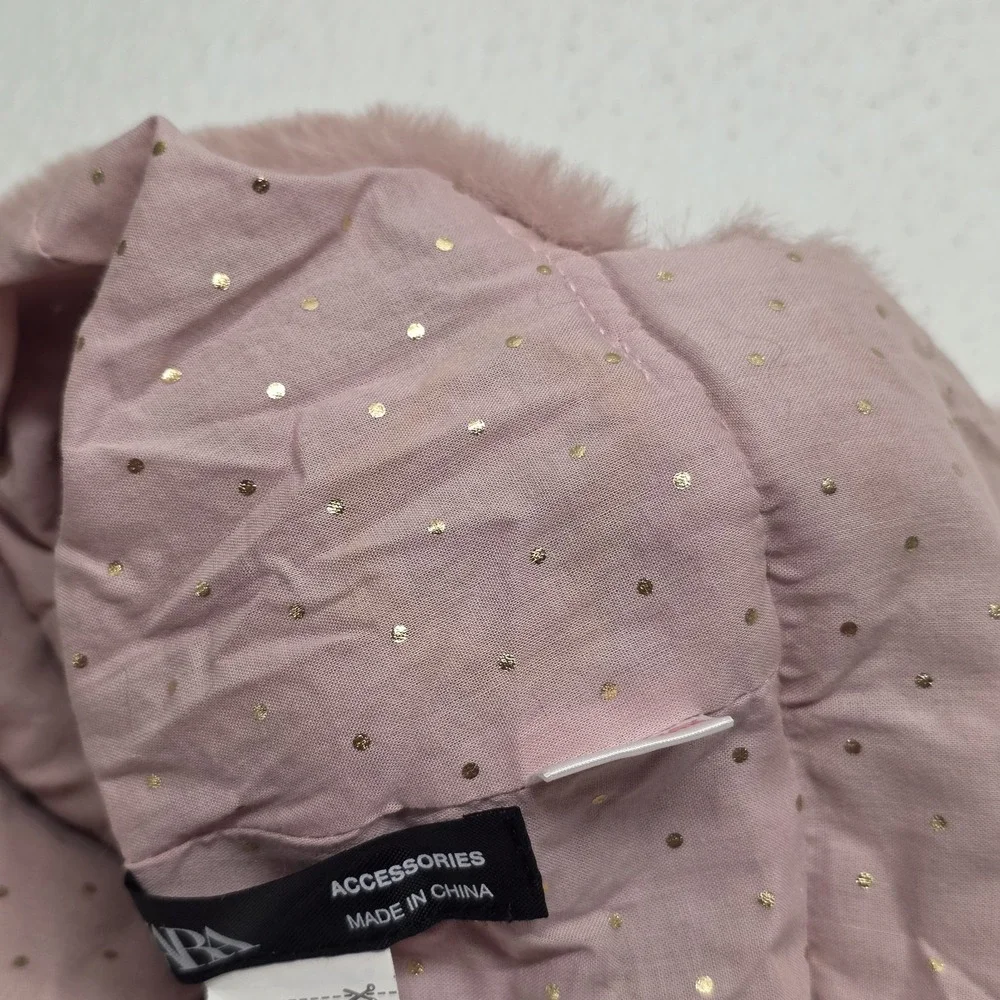 Zara Cozy Chic Toddler Girls Cotton Lined Baby Pink Soft Fluffy Bear Ears Hat
